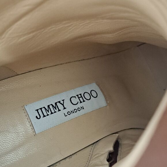 Jimmy Choo Minori 85 Cuoio Brown Embossed Leather Boots Women’s 40 US 10 - Picture 14 of 16